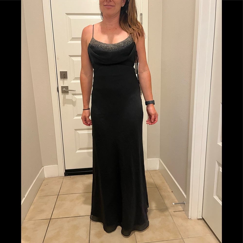 Cache Black Floor Length Gown Size 2 - image 4